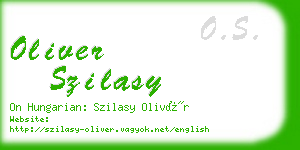 oliver szilasy business card